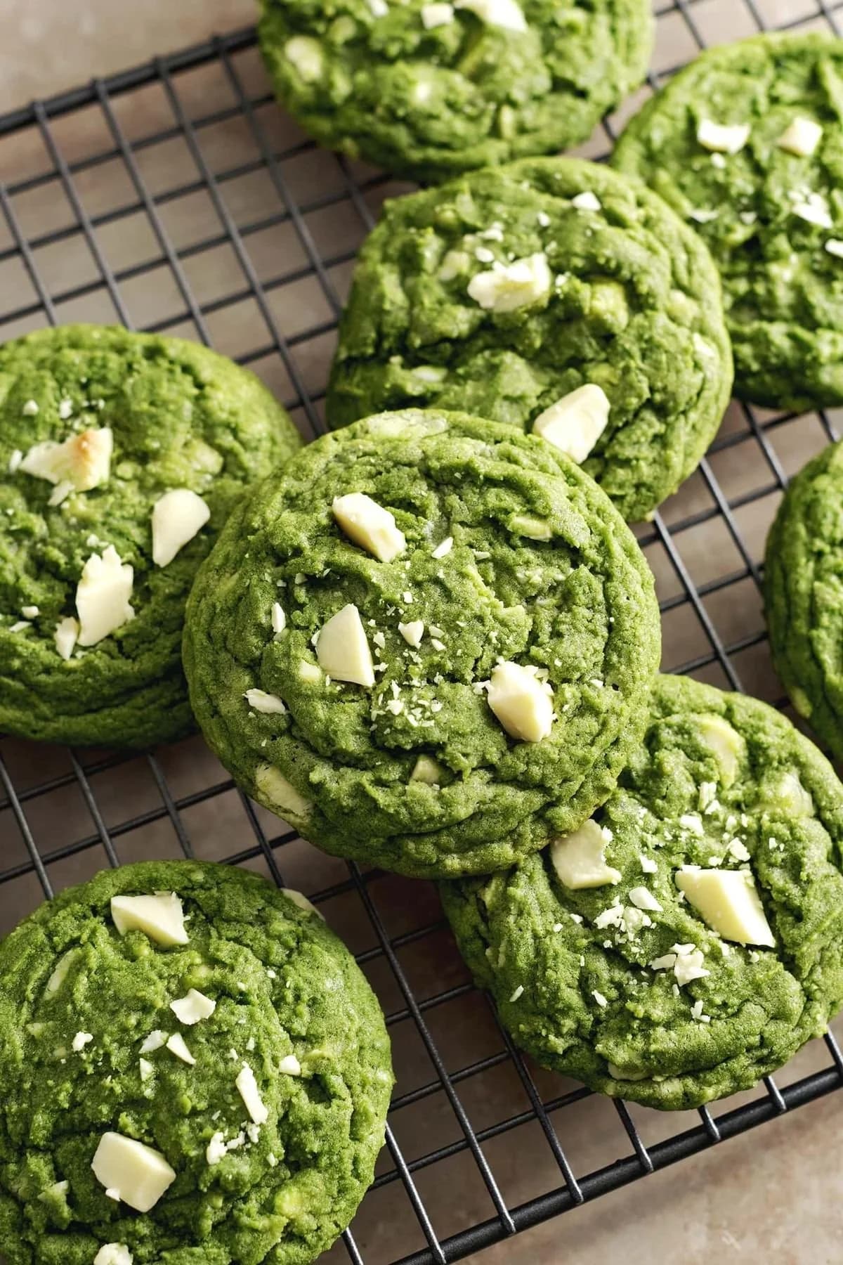 Brown Butter Matcha White Chocolate Chip Cookies
