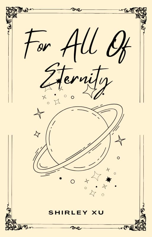 For All Of Eternity cover: a line drawing of a ringed planet among stars
